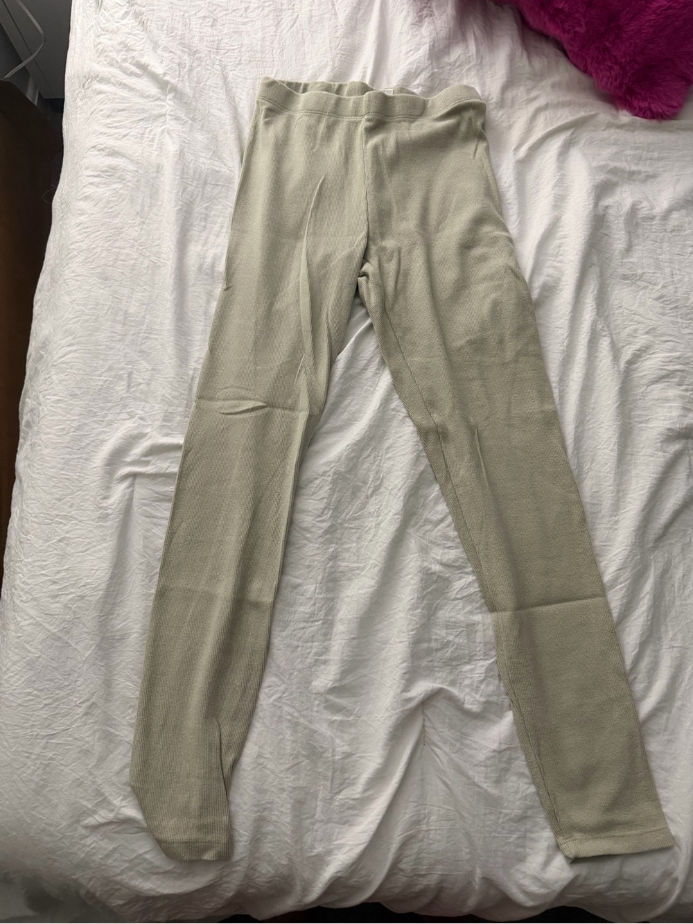 Pacsun Lightweight textured Pants - Cream/light green